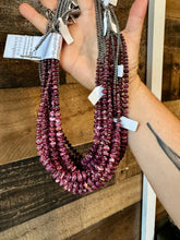 Load image into Gallery viewer, 20 Inch purple spiny shell and 3 mm sterling silver pearls
