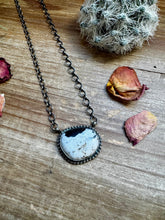 Load image into Gallery viewer, Round Bar Necklace - White Buffalo &amp; Sterling Silver
