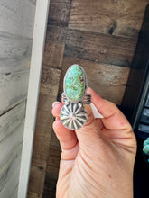 Load image into Gallery viewer, Green Turquoise Concho Ring – Size 9 – Navajo Handmade by Boyd Ashley
