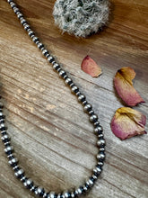 Load image into Gallery viewer, 32 inch Necklace - 8 mm &amp; 5 mm saucer Sterling Silver Pearls
