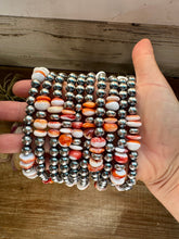 Load image into Gallery viewer, Spiny Oyster &amp; Sterling Silver Pearl Necklace – 8mm – Handmade by The Bijoux FAB – 17.5"
