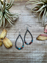 Load image into Gallery viewer, Teardrop Earrings – Sterling Silver Pearl &amp; Sea Sediment
