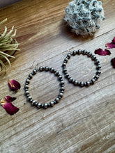 Load image into Gallery viewer, Hoops Sterling Silver Pearls earrings 6 and 3 mm
