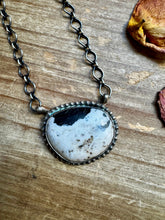 Load image into Gallery viewer, Round Bar Necklace - White Buffalo &amp; Sterling Silver
