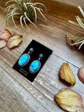 Load image into Gallery viewer, Golden Hill Turquoise Dangle Earrings – Sterling Silver, Post Style, USA Made
