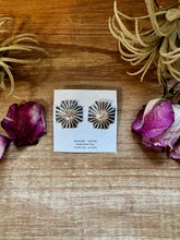 Load image into Gallery viewer, Square Cross Stud Earrings with Longhorn Skull – Sterling Silver
