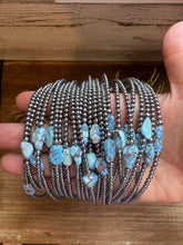 Load image into Gallery viewer, Golden Hill Turquoise Choker – Sterling Silver Pearls
