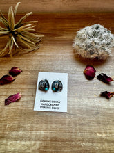 Load image into Gallery viewer, Cowboy Hat Stud Earrings with Kingman Turquoise
