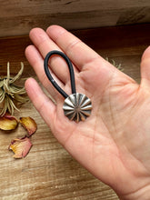 Load image into Gallery viewer, Sterling Silver Hair Tie – Small Stamped Concho
