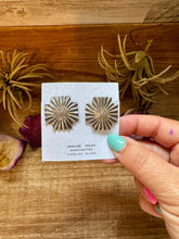 Load image into Gallery viewer, Square Cross Stud Earrings with Longhorn Skull – Sterling Silver
