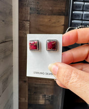 Load image into Gallery viewer, Dahlia Rose Stud Earrings – Sterling Silver
