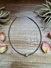 Load image into Gallery viewer, 14-Inch Sterling Silver Pearl &amp; Mojave Bead Choker
