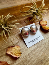 Load image into Gallery viewer, Large 30mm Sterling Silver Saucer Pearl Stud Earrings – USA Made
