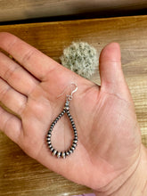 Load image into Gallery viewer, Smaller Sterling SAUCER Silver Pearls earrings teardrop
