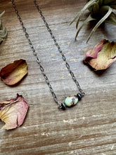 Load image into Gallery viewer, 16-Inch Lemon Turquoise Magnesite Necklace with Sterling Saucer Pearls
