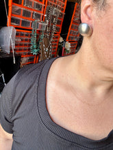 Load image into Gallery viewer, Large 30mm Sterling Silver Saucer Pearl Stud Earrings – USA Made
