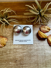 Load image into Gallery viewer, Large 30mm Sterling Silver Saucer Pearl Stud Earrings – USA Made
