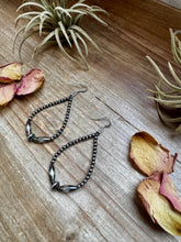 Load image into Gallery viewer, Sterling Silver Pearl &amp; Torpedo Teardrop Earrings
