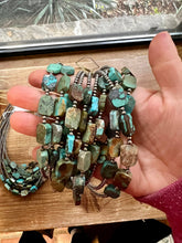 Load image into Gallery viewer, 3 mm Sterling Silver Pearls choker with flat turquoise
