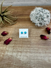 Load image into Gallery viewer, Mini stud magnesite turquoise earrings
