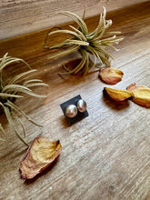 Load image into Gallery viewer, Sterling Silver Saucer Pearl Stud Earrings – 12mm, Stamp MS, USA Made
