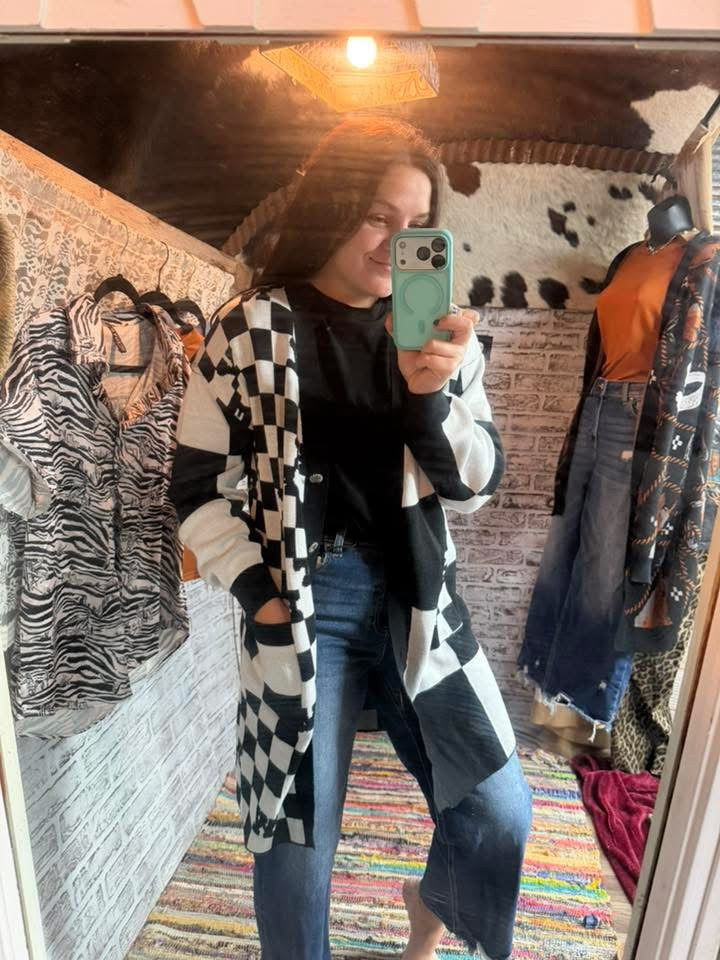 Check mate cardigan