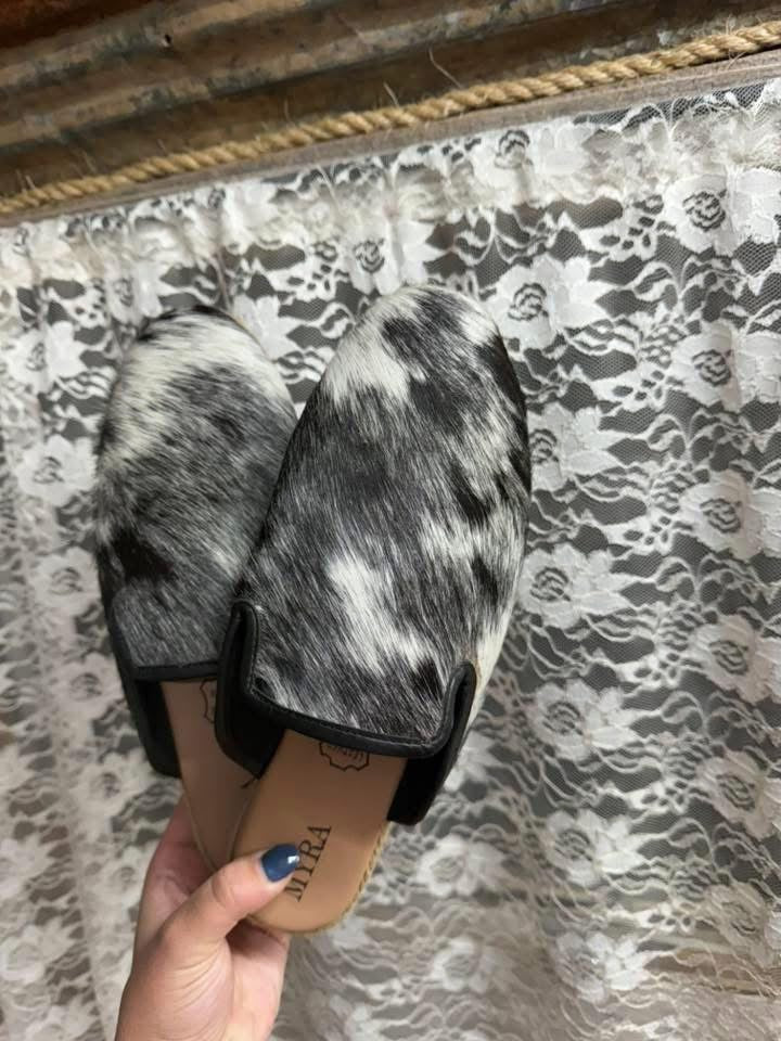 Cowhide Mules size 10