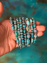 Load image into Gallery viewer, Sterling Silver &amp; Blue Turquoise Nugget Bracelet –
