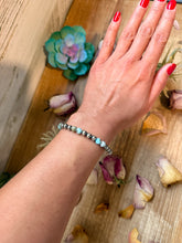 Load image into Gallery viewer, Sterling Silver &amp; Larimar Bracelet  – 6 mm Beads

