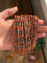 Load image into Gallery viewer, Antique Silver Seed Bead &amp; Dyed Red Coral Choker – 14”
