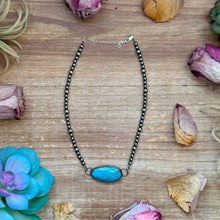 Load image into Gallery viewer, Sterling Silver Stone Choker – 13” + Extender – In-House Silversmithing – Wild Horse, Spiny Oyster or Turquoise – One of a Kind
