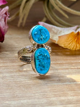 Load image into Gallery viewer, Kingman Turquoise Sterling Silver Ring – Size 7 &amp; 7.5
