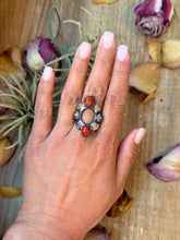 Load image into Gallery viewer, Red Coral Sterling Silver Ring – Size 10 – Native Made by Chimney Butte
