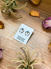 Load image into Gallery viewer, Sterling Silver Mini Naja Stud Earrings with Kingman Turquoise
