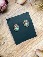 Load image into Gallery viewer, Sterling Silver Rising Phoenix Turquoise Stud Earrings – Handmade by Artist Jason Ogg

