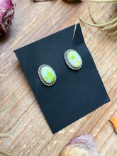 Load image into Gallery viewer, Sterling Silver Palomino Variscite Stud Earrings, Artist Jason Ogg
