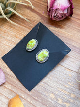Load image into Gallery viewer, Sterling Silver Palomino Variscite Stud Earrings, Artist Jason Ogg
