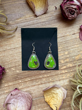 Load image into Gallery viewer, Sterling Silver Sonoran Turquoise Dangle Earrings – Handmade by Artist Jason Ogg
