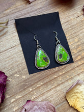 Load image into Gallery viewer, Sterling Silver Sonoran Turquoise Dangle Earrings – Handmade by Artist Jason Ogg

