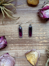 Load image into Gallery viewer, Sterling Silver Purple Spiny Oyster Dangle Earrings – Handmade by Artist Jason Ogg
