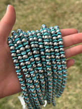 Load image into Gallery viewer, Turquoise Blue Rondelle Necklace – 15” – 8 mm &amp; 10 mm Beads
